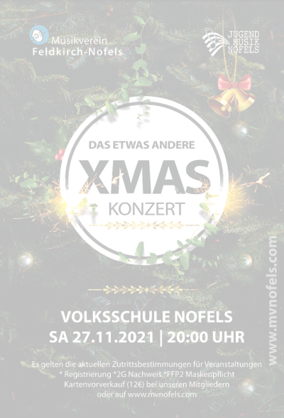 Musikverein Feldkirch-Nofels XMAS Konzert 2021 - Flyer